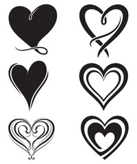 Valentine Day Heart Icons Pack for Romantic Designs.