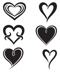 Valentine Day Heart Icons Pack for Romantic Designs.