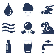 Vector Set of Basic Water Icons