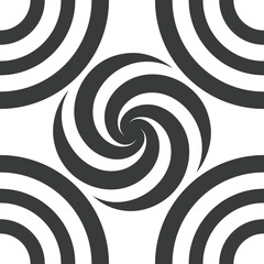 Stylized spiral ring formations arranged into soothing artistic motion Seamless Pattern Design
