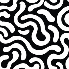Soft drifting thin squiggle lines forming relaxed fluid movement Seamless Pattern Design
