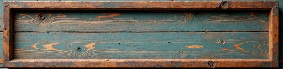 Antique wooden picture frame, distressed texture, brown, border