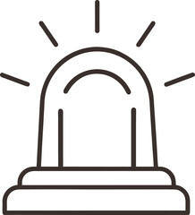 emergency siren outline vector illustration on white background