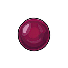 Obraz premium Glossy Crimson Sphere With Reflections On A Dark Magenta Background With Subtle Lighting Effects