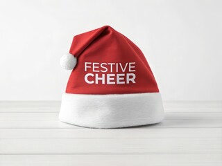 Red Santa Claus hat isolated on white background for Christmas and New Year holiday celebration decoration