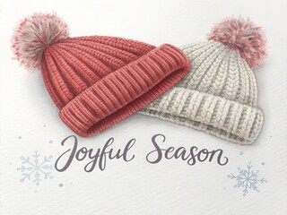 Warm knitted wool mittens with a red heart pattern, isolated on a white background, perfect winter clothing for Valentine's love