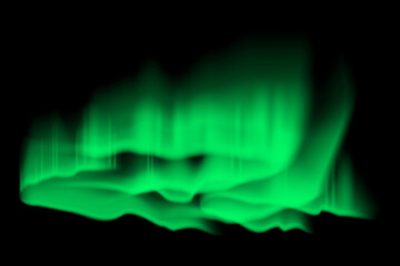 Vibrant green aurora borealis effect glowing in the night sky