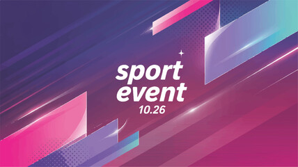 Dynamic Sport Event Announcement with Geometric Abstract Shapes and Vibrant Color Palette