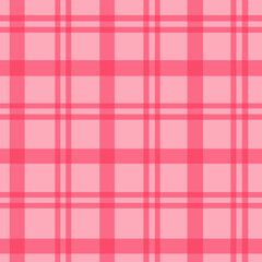 Pink and red plaid pattern with intersecting lines creates vibrant and classic design