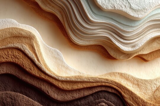 Soft, flowing waves of beige and brown create a warm abstract pattern for design