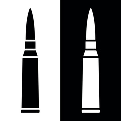 Cartridge icon. Cartridge belt, symbol of army or war. Cartridges, attributes of soldiers, shooting or automatic firearms.