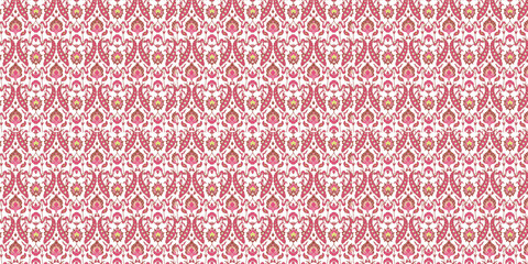 Pink and Red Floral Damask Pattern