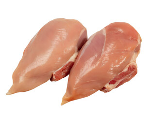 Fresh Raw Chicken Breast Fillets Isolated on transparent Background – High Quality Lean Meat Food Image
