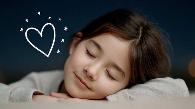 Dreamy night scene with stars forming a heart constellation