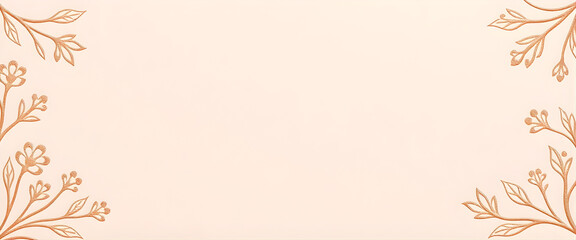 Obraz premium Blush cream parchment with faint botanical embossing forming a soft border, micro rose-gold shimmer drifting softly across the center, refined festive elegance.