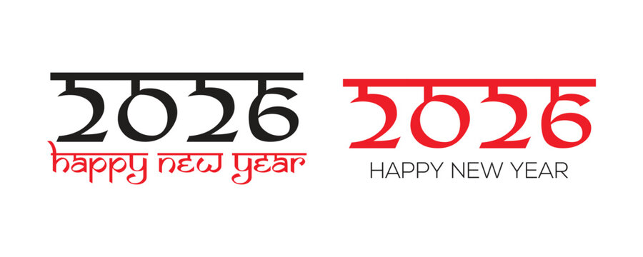 Happy New Year 2026 Devanagari Style Typography. Hindi Script Inspired Font for Indian Cultural Greeting and Festival Celebration.