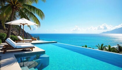 Panoramic Ocean View Infinity Pool Tranquil Escape in Sun-Drenched Paradise