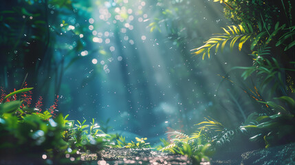 Beautiful jungle with sunlights brust