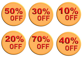 set of discount labels