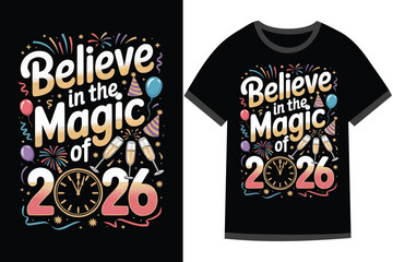 Obraz premium Vector illustration for New year t shirt design, happy new year t shirt design
