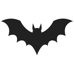 Fototapeta premium Black bat silhouette with wings spread wide