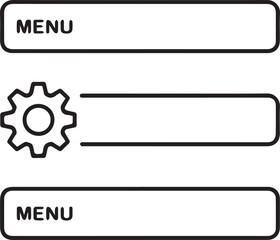 Elegant navigation menu user interface elements for mobile app and website design with clean lines offering a modern user experience and intuitive control