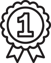 Celebrate Victory with a Stunning First Place Badge Embellished with Ribbons, Ideal for Awards, Success, and Triumphant Achievements