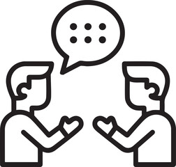 Dynamic business discussion icon for teamwork, collaboration, and effective communication in modern organizations needing strategic partnership visuals