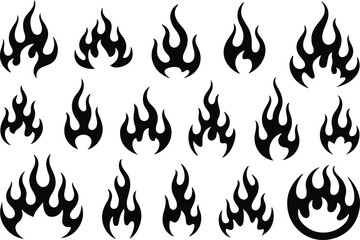 Flame silhouette set