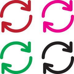 Dynamic colorful refresh icons symbolize updates, data flow, and seamless progress for tech, software, and business projects originally from vector art