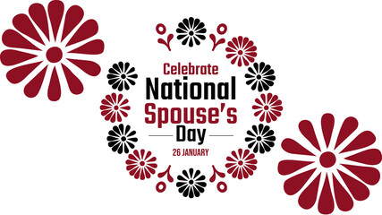 Minimal white background banner for National Spouse’s Day with elegant and romantic layout