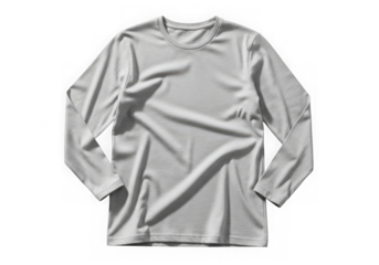 Plain white long sleeve t shirt isolated on transparent background