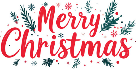 Merry christmas holiday greeting with festive elements