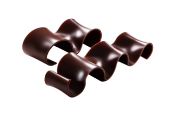 Chocolate Curls Swirls isolated on a transparent background