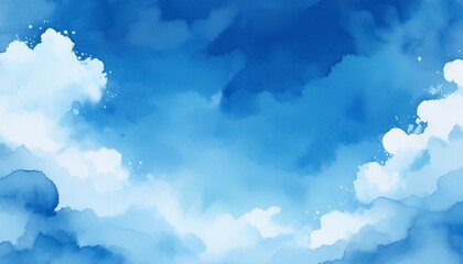 watercolor blue sky background watercolor background with clouds
