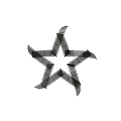 Abstract geometric star shape isolated on transparent background