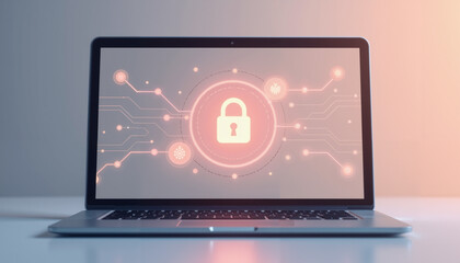 Laptop displaying secure online portal for managing social security benefits  