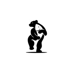 Bear hug Fish Silhouette Logo...