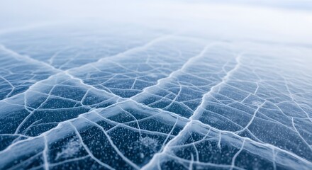 Abstract Pattern of Cracked Ice Surface in Winter.