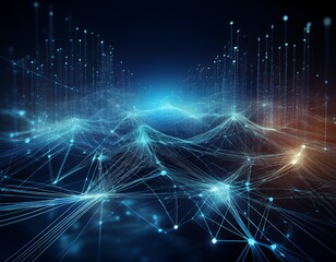 digital network abstract futuristic image of interconnected network of lines and dots capturing the essence of connectivity and digital world