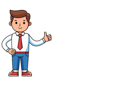 Smiling employee,manager,salesperson,distributor with thumbs up