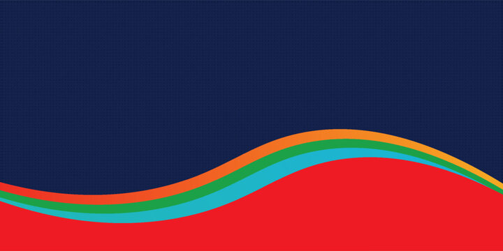 Dark blue background with colorful wave flow gradient element for sport football basketball volleyball rugby golf world europe asia tournament