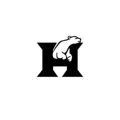 Bear Letter H Logo Vector, Al...