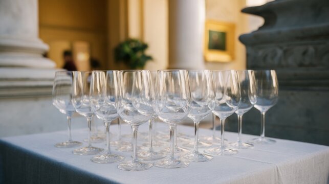 A symphony of wine glasses awaits an elegant soiree, echoing the whispers of Diwali and Sukkot celebrations