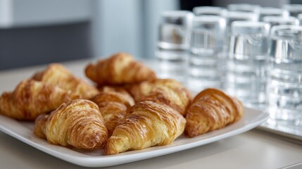 Golden croissants whisper buttery secrets at a Bastille Day brunch, tantalizingly French with crystalline glasses awaiting libations