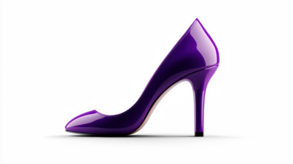 Elegant Purple High Heels on Transparent Background