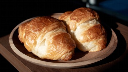Golden croissants bask in morning light, evoking Bastille Day breakfasts and the buttery whispers of Vienna's hidden alleys