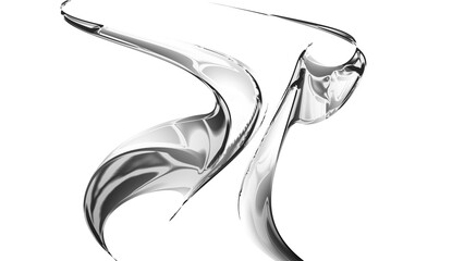 Dynamic liquid silver abstract shapes with shiny metallic effect