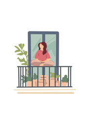 relaxing on balcony surrounded by greenery and cozy atmosphere