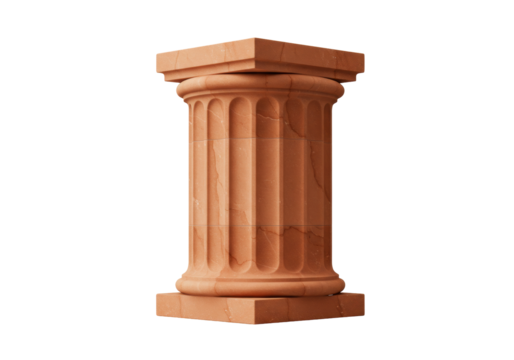 Isolated architectural detail of a classical column capital, ornamental element for building